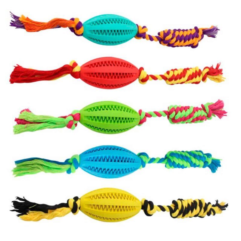 Pelota de rugby con cuerda de algodón