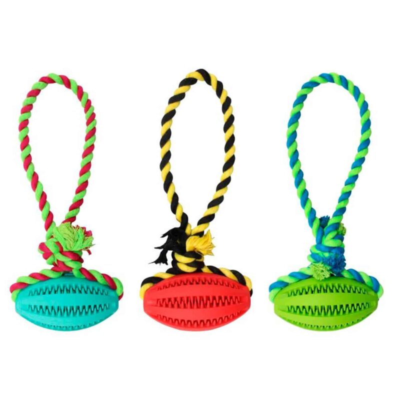 Pelota de rugby con manija de cuerda de algodón