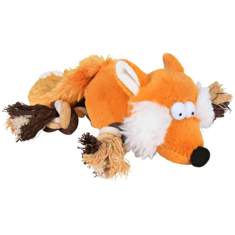 Zorro de peluche con soga