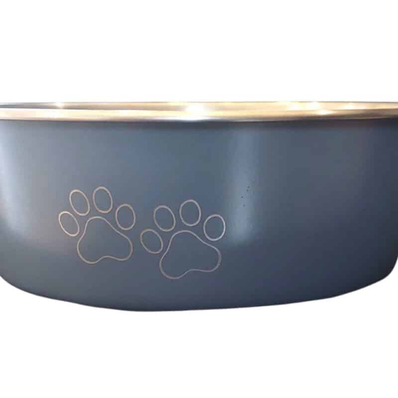Comedero acero inox. con huellitas
